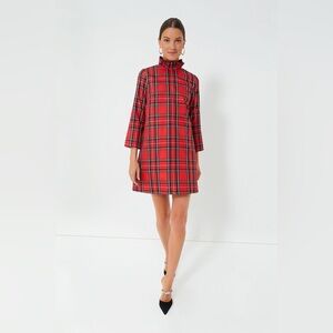 TUCKERNUCK Royal Stewart Tartan Daphne Dress Red Plaid Size Large NWT Bow